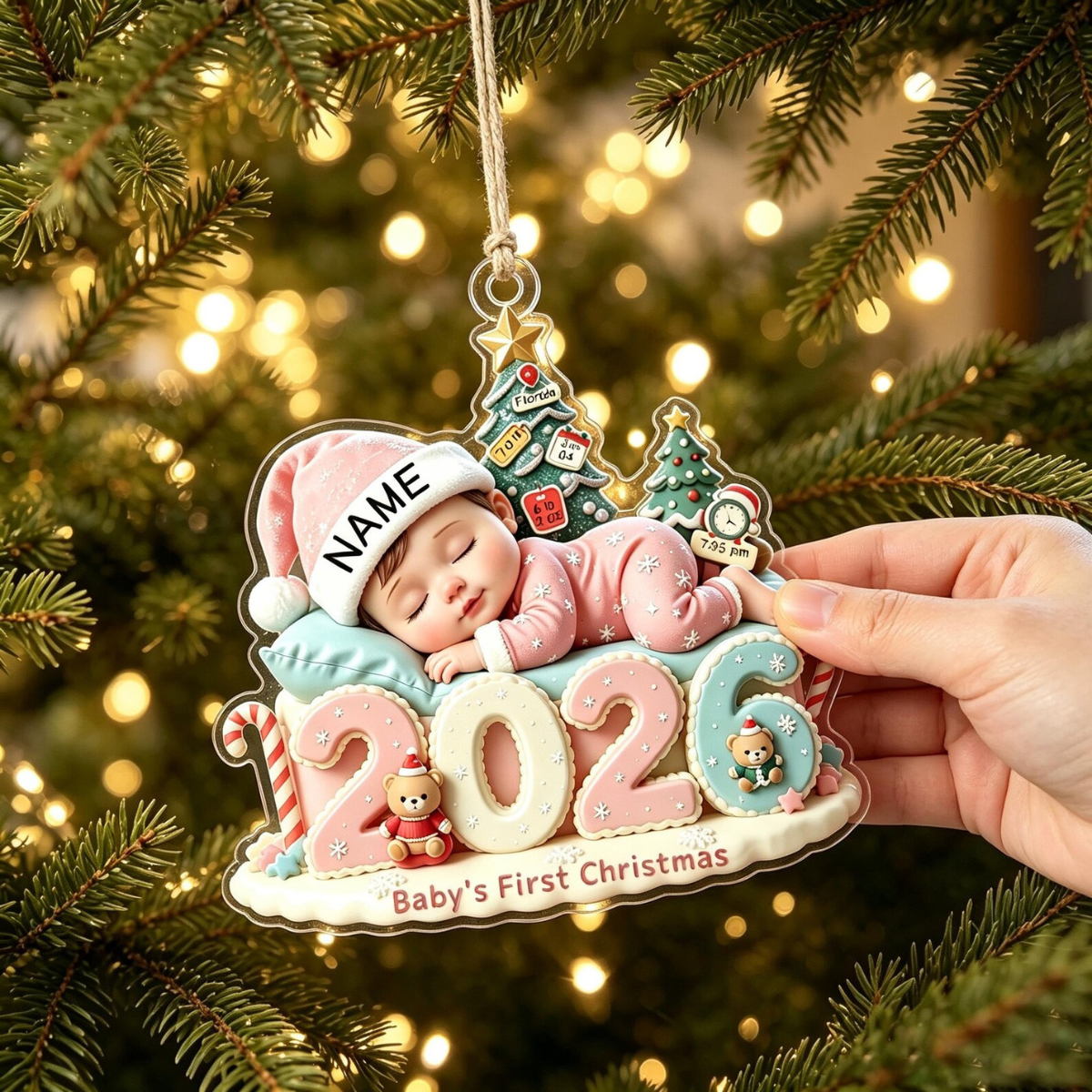Baby’s First Christmas 2026 Personalized ShapeOrnament – Custom Name & Birth Details Newborn Keepsake, Sweet Christmas Tree Gift for Baby & New Parents 1b7789cc-5995-4a90-b0dd-39098dbca09e-5.png