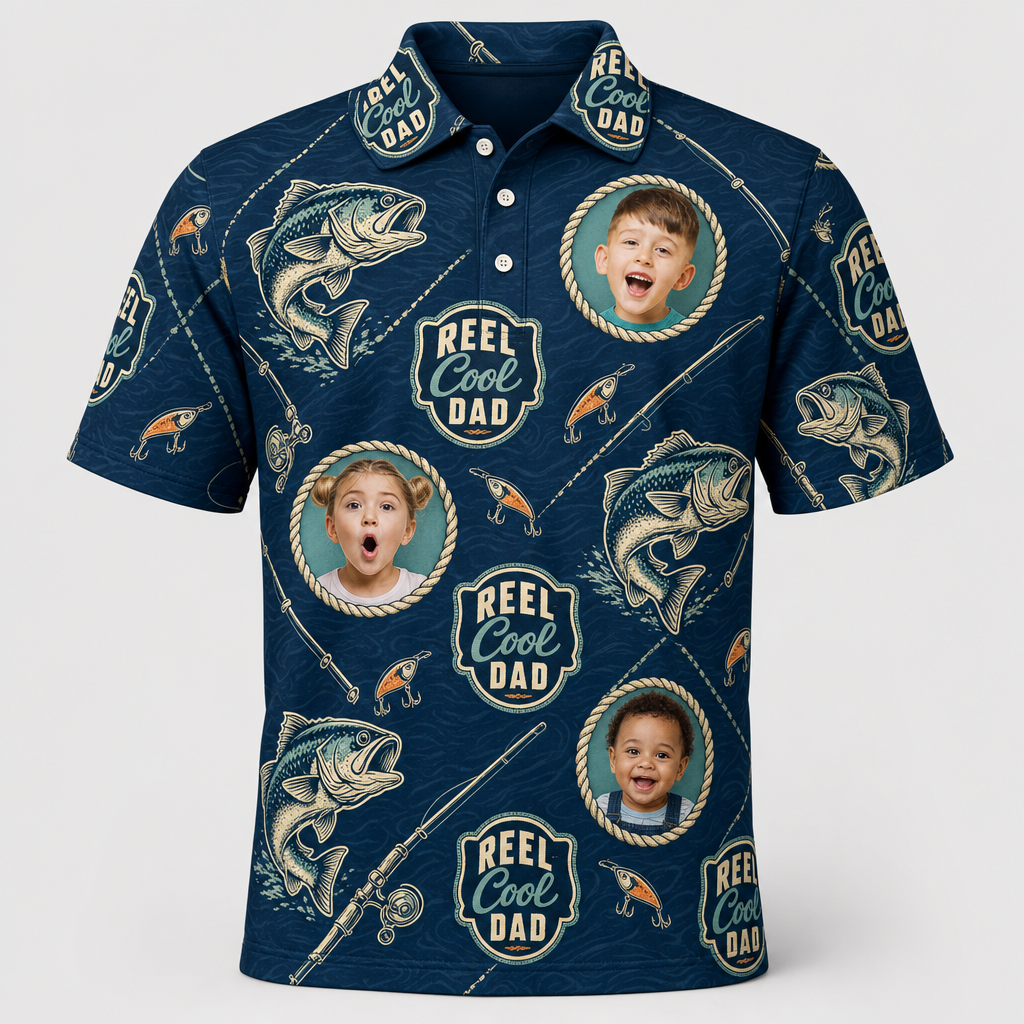 Reel Cool Dad Photo Fishing Polo - Hero