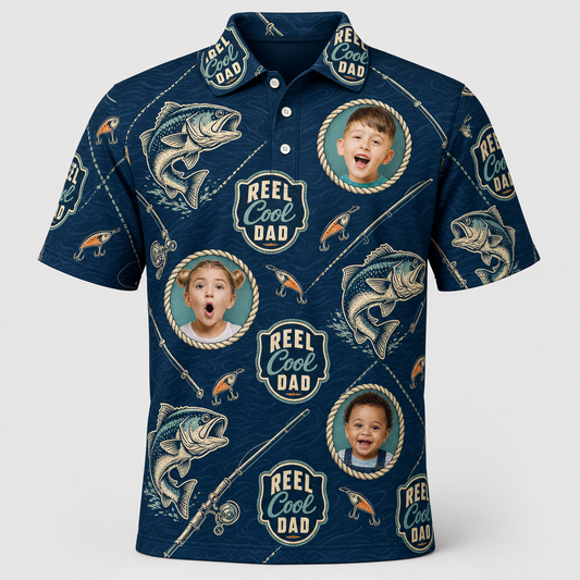 Reel Cool Dad Photo Fishing Polo - Hero
