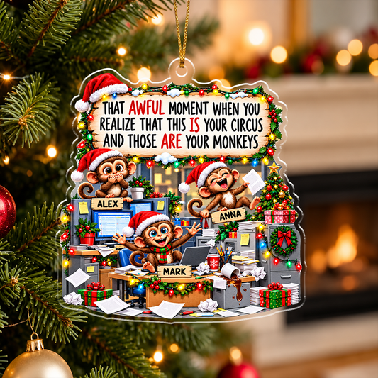 Funny Coworker Bulk Gifts - Monkey Circus, Gag Gifts For Team - Personalized Ornament 1ca174aa-33c4-4593-9061-dbceea0b4400-1.png