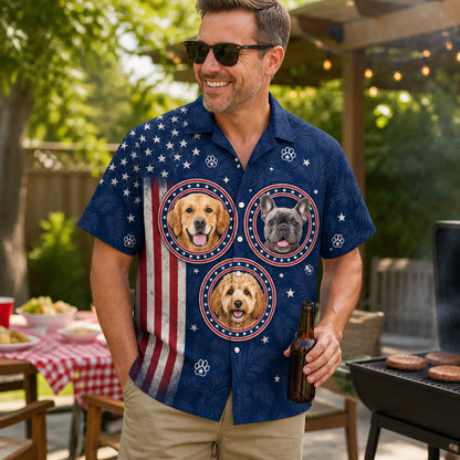 Stars & Paws Custom Pet Photo Hawaiian Shirt - Lifestyle 2