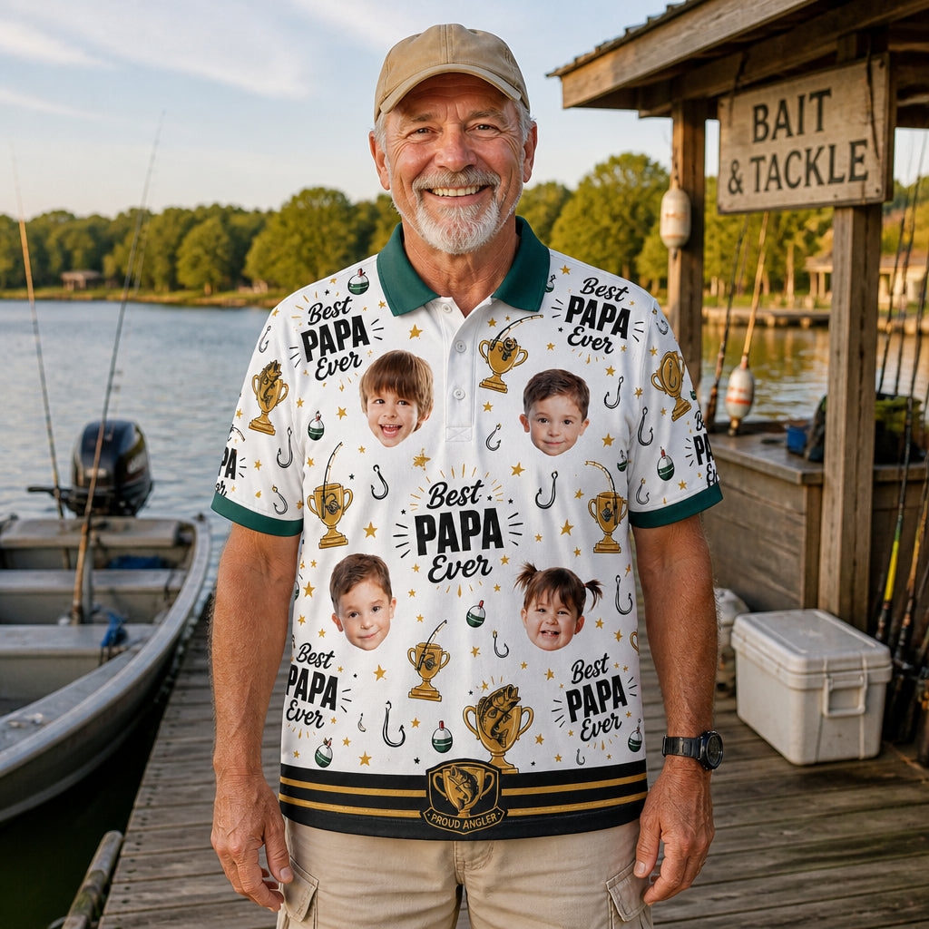 Best Papa Ever Fishing Polo - Lifestyle 2