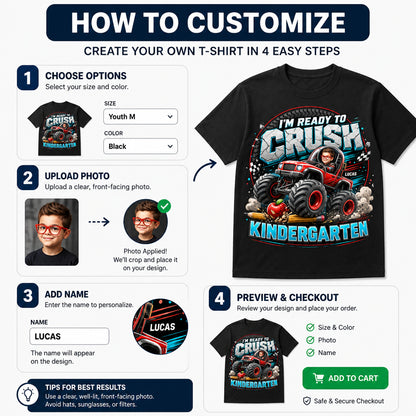 Ready to Crush Kindergarten – Custom Kid Portrait Monster Truck Tee - Personalized T-Shirt - All over printed 1e7fe24e-8dee-483a-ac9e-b6bb87353bdd.jpg