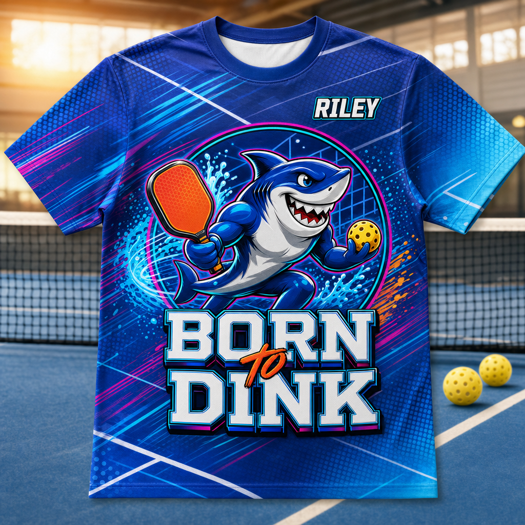 Born To Dink Shark – Custom Team AOP Tee - Personalized T-Shirt - All over printed 1eaad781-e040-4a32-a9bb-fdb1db3e3963.png