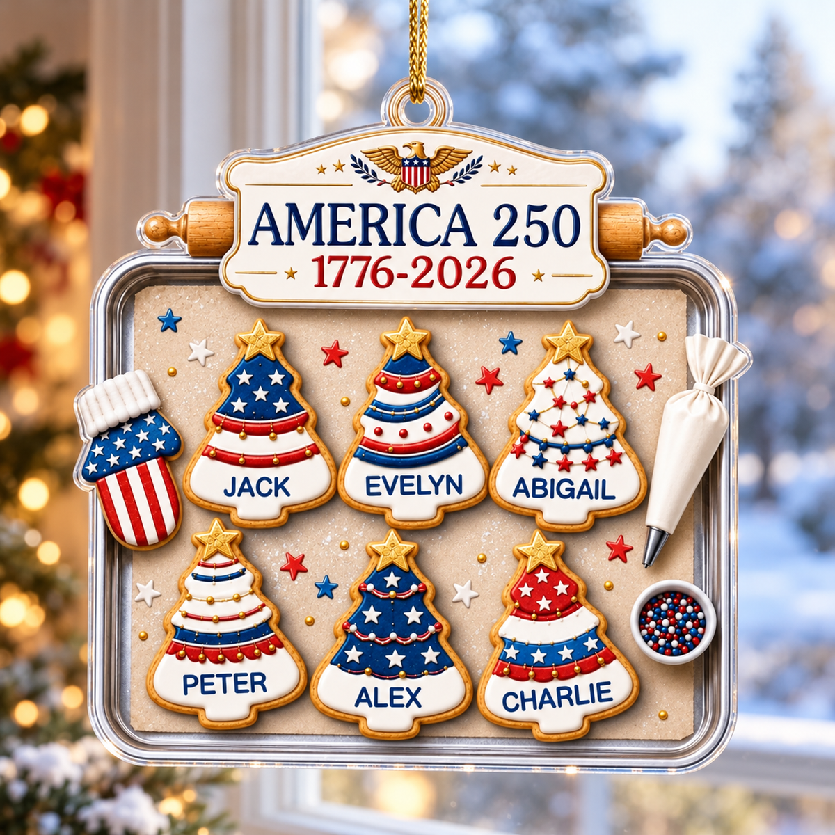 Custom Acrylic Ornament - Personalized America 250th Anniversary Christmas Gifts For Mom, Dad, Brother, Sister - Home Of The Sweet Free 1eaffa92-0bea-4872-b48f-145203f2bcfc-banner-1.png