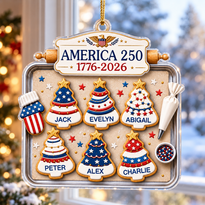 Custom Acrylic Ornament - Personalized America 250th Anniversary Christmas Gifts For Mom, Dad, Brother, Sister - Home Of The Sweet Free 1eaffa92-0bea-4872-b48f-145203f2bcfc-banner-1.png