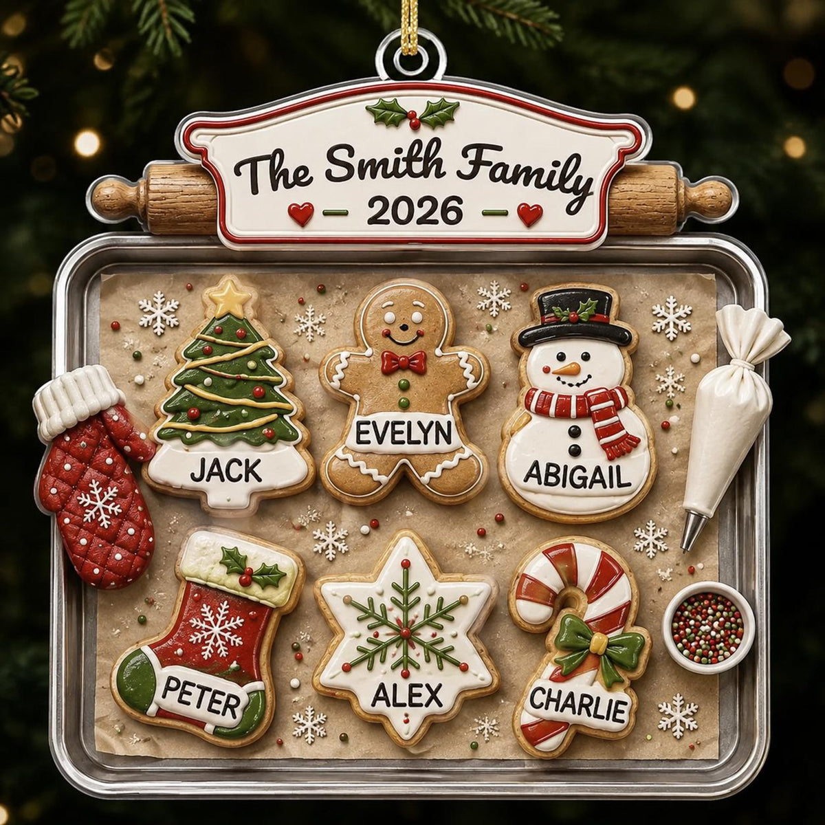 Personalized Family Gingerbread Christmas Ornament 2026, Custom Gingerbread Cookie Ornament with Pets Names, Family Holiday Keepsake Gifts 1eb48c53-b49d-46a1-a491-40bc9209be46-4.jpg