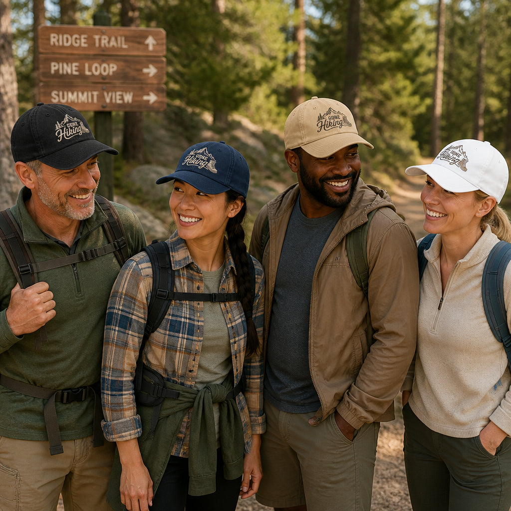 Gone Hiking Embroidered Dad Cap - Available in multiple colors