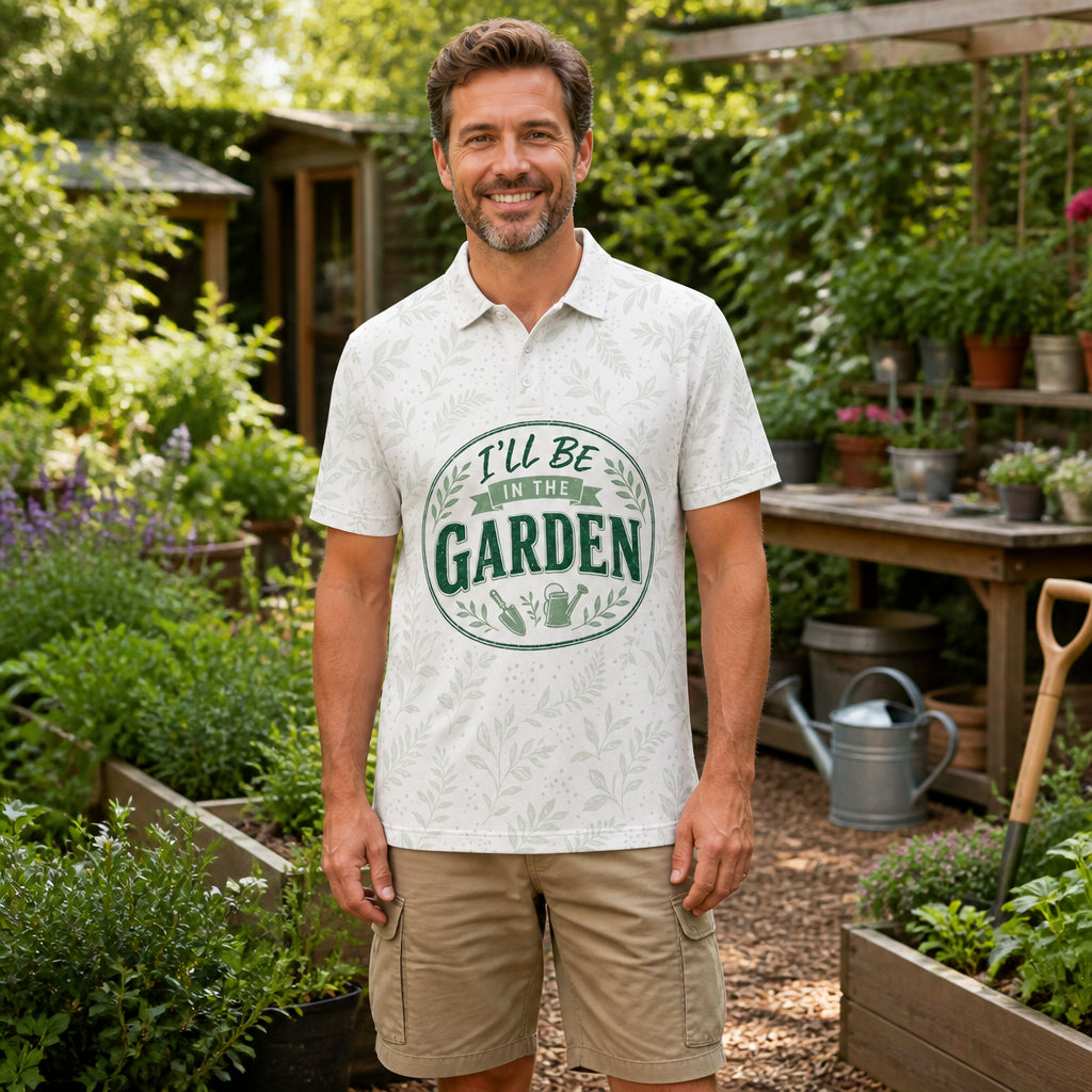 I'll Be In The Garden Botanical Badge Polo - Polo shirt - All over printed 1f930da6-4c29-469d-9e97-06c427855adc.jpg