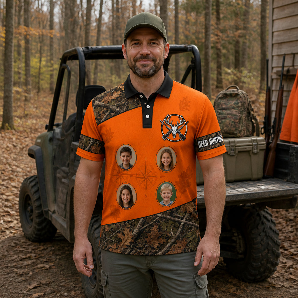 Blaze-Orange Deer Hunting AOP Polo — Personalized Sleeve - Personalized Polo shirt - All over printed 1fad9004-7fdc-407f-8b09-011a035a10e0.jpg