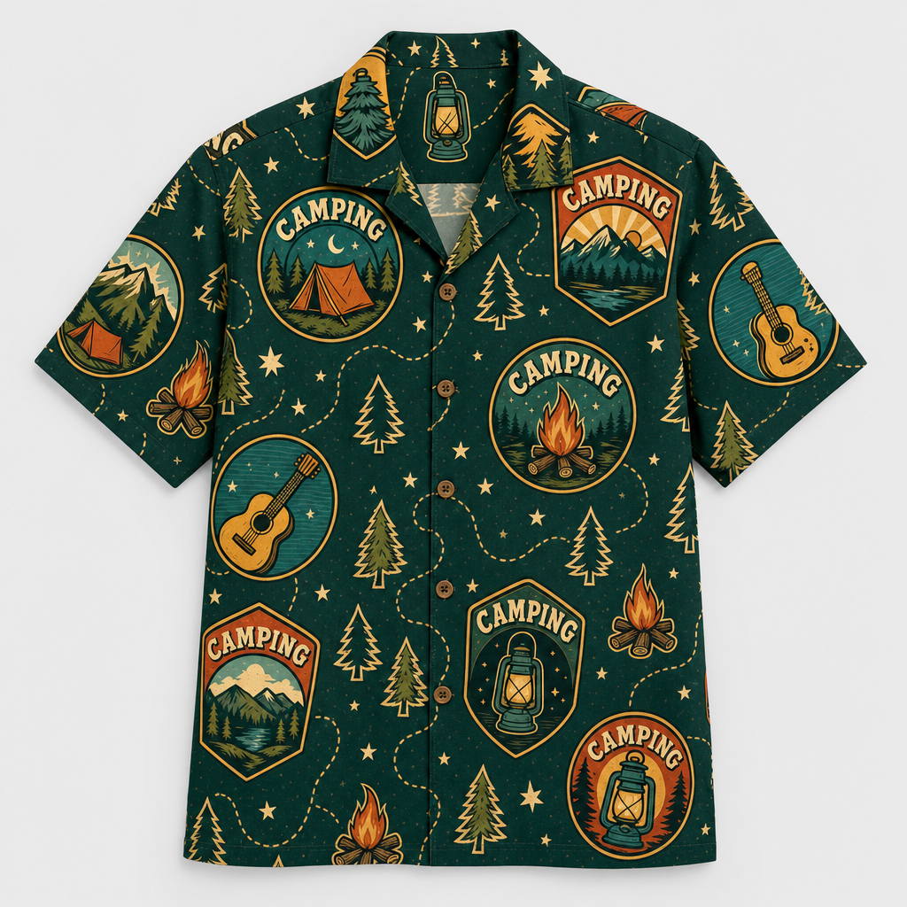 Retro Camping Icons Hawaiian Shirt - Hawaiian Shirt - AOP 1fcbce66-fa13-47eb-a53c-d6d7d9d53fdf.png