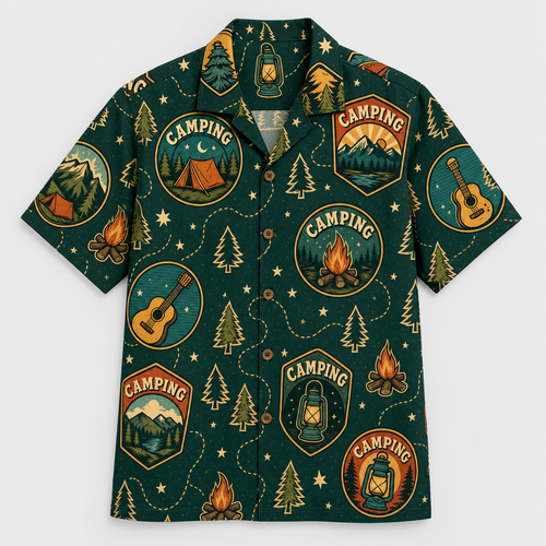 Retro Camping Icons Hawaiian Shirt - Hawaiian Shirt - AOP 1fcbce66-fa13-47eb-a53c-d6d7d9d53fdf.png