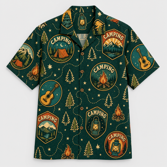 Retro Camping Icons Hawaiian Shirt - Hawaiian Shirt - AOP 1fcbce66-fa13-47eb-a53c-d6d7d9d53fdf.png