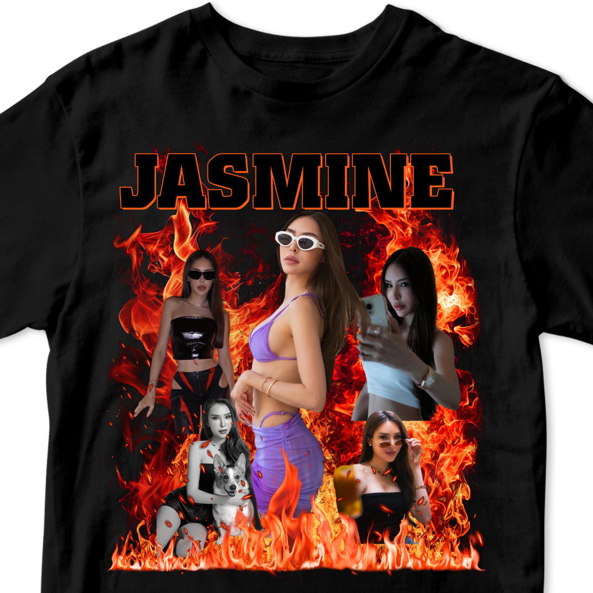 Custom Bootleg Rap T shirt, Personalized Girlfriend Picture Shirt, Rock Style Vintage Custom Tshirt, Gift For Girlfriend 1st_Image_TShirt.jpg