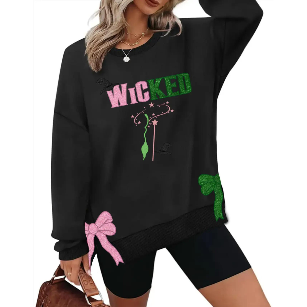 Wicked Glitter Colorful Side Bow Embroidered Sweatshirt, Magic Wand Shirt, Embroidery Christmas Shirt For Movie Fan 2-1_35f7664f-5a09-4fa1-9956-c4e3cbf8589a.png