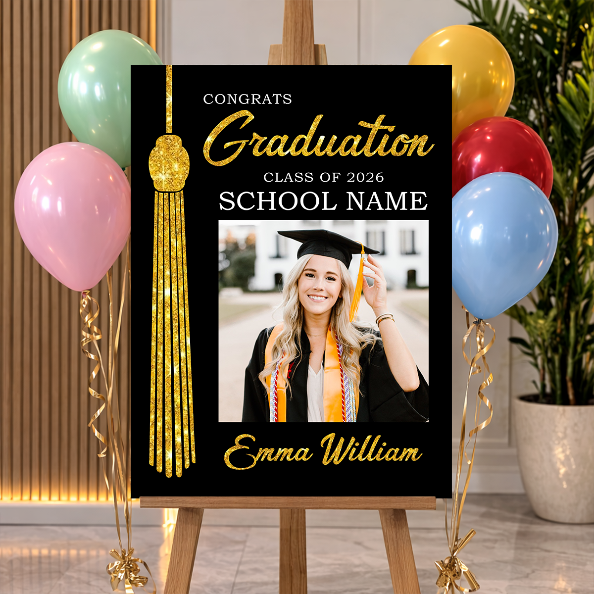 The Tassel Was Worth The Hassle Graduation - Graduation Welcome Sign Custom Photo Party Sign