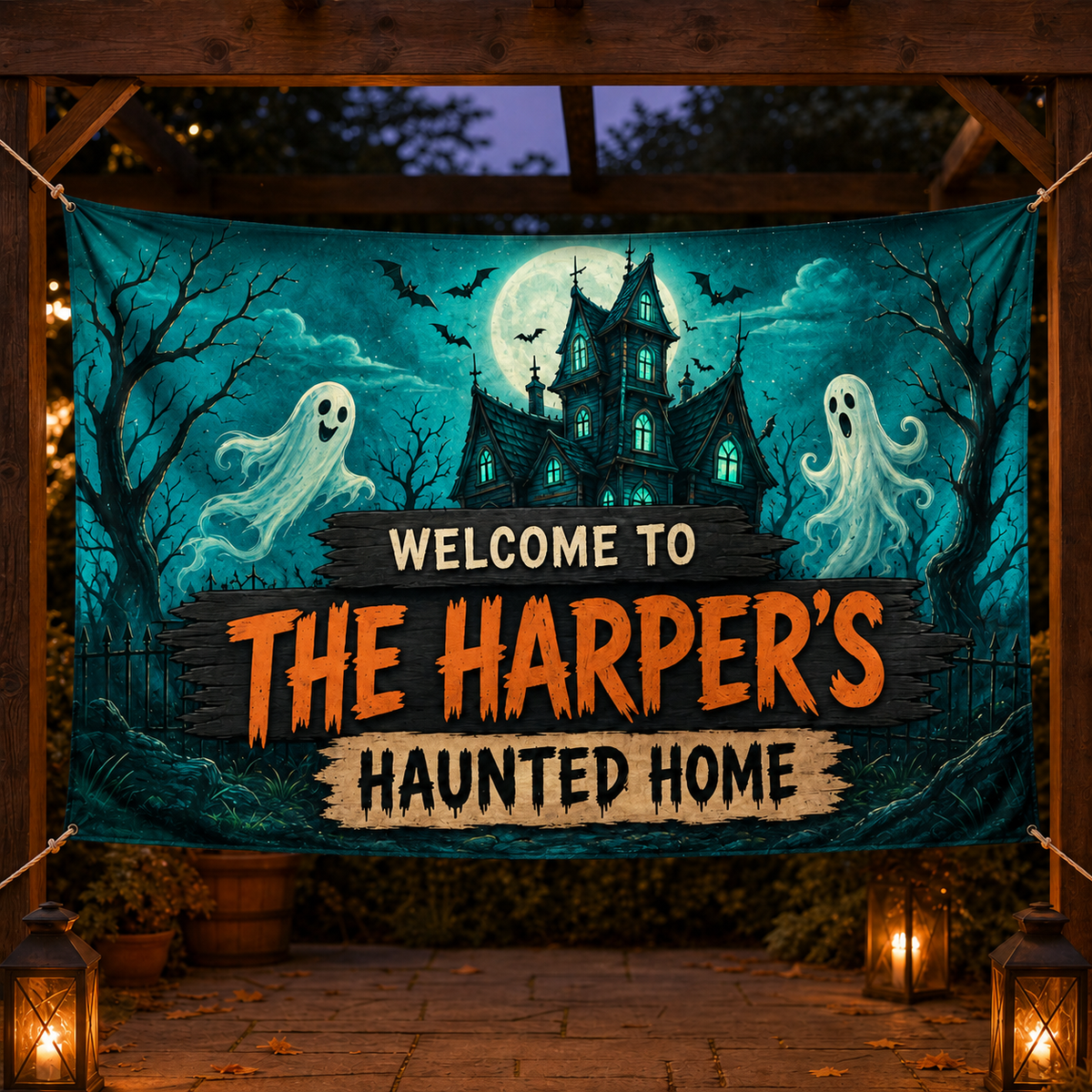 Welcome To Haunted Home – Personalized Family Flag – Halloween Gift 20072f48-f3f9-4945-bd3c-7f6f6d8bff5b-light-blue.png