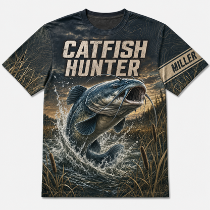 Catfish Hunter Camo AOP Tee — Custom Name Sleeve - Personalized T-Shirt - All Over Printed 200baa1c-7adc-496b-ae88-bc44bc85af61.png