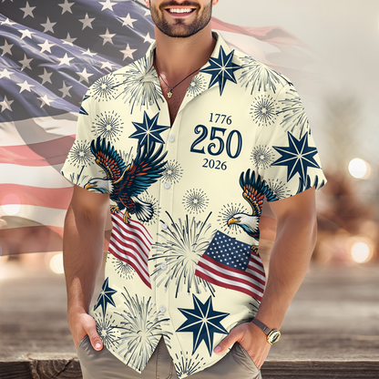 USA 250 Anniversary Eagle 1776-2026 Hawaii Shirt