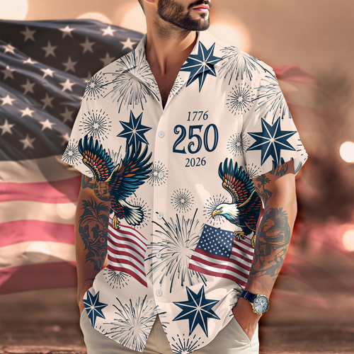 USA 250 Anniversary Eagle 1776-2026 Hawaii Shirt