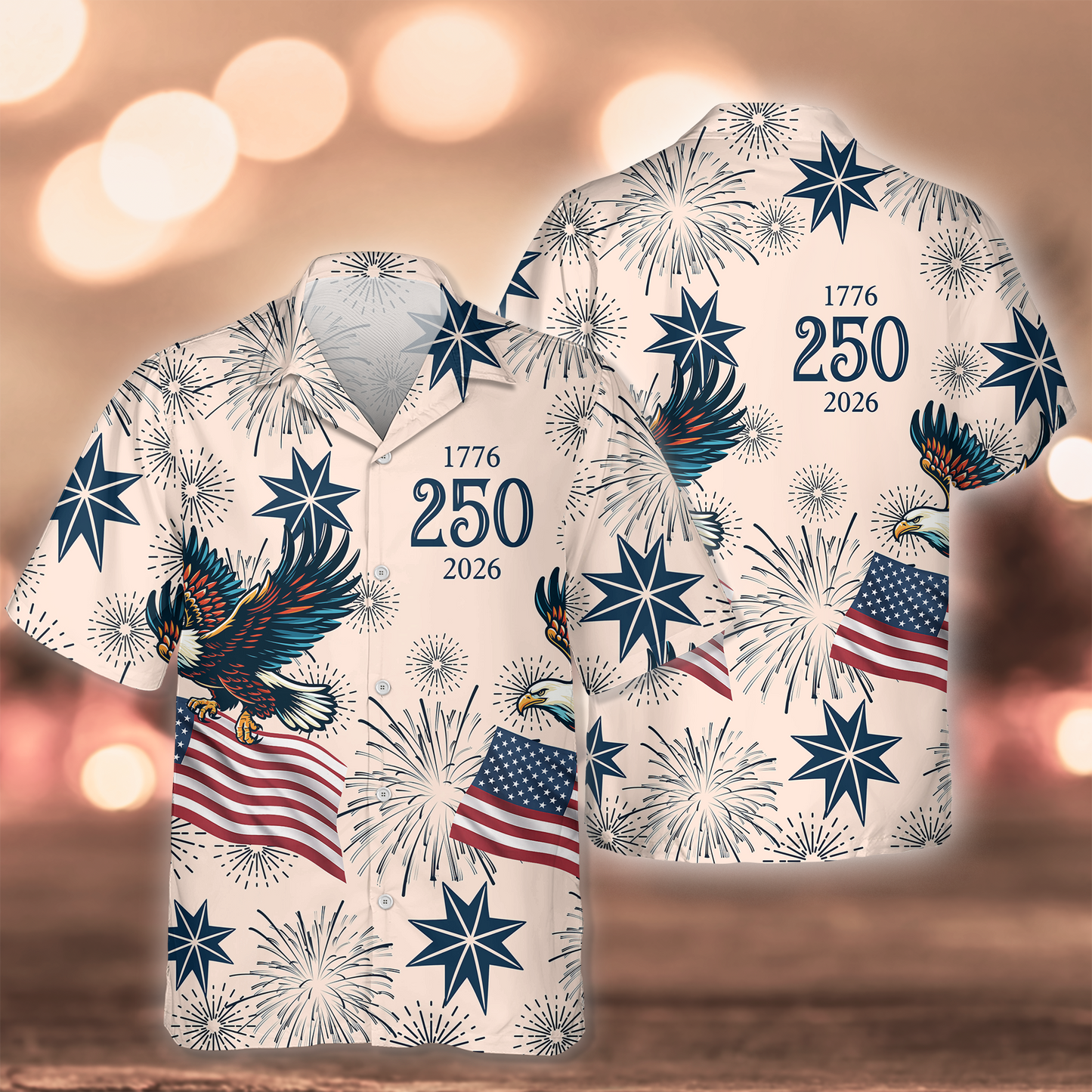 USA 250 Anniversary Eagle 1776-2026 Hawaii Shirt