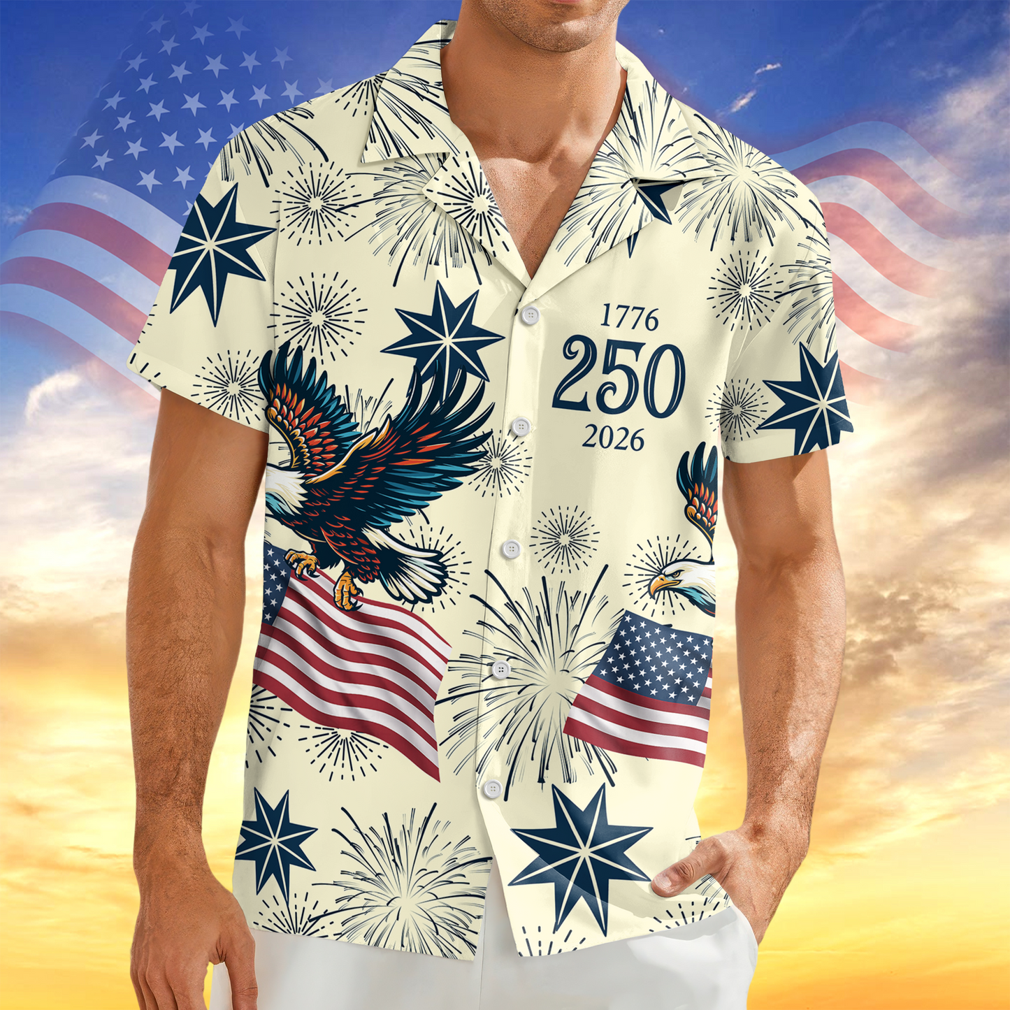 USA 250 Anniversary Eagle 1776-2026 Hawaii Shirt