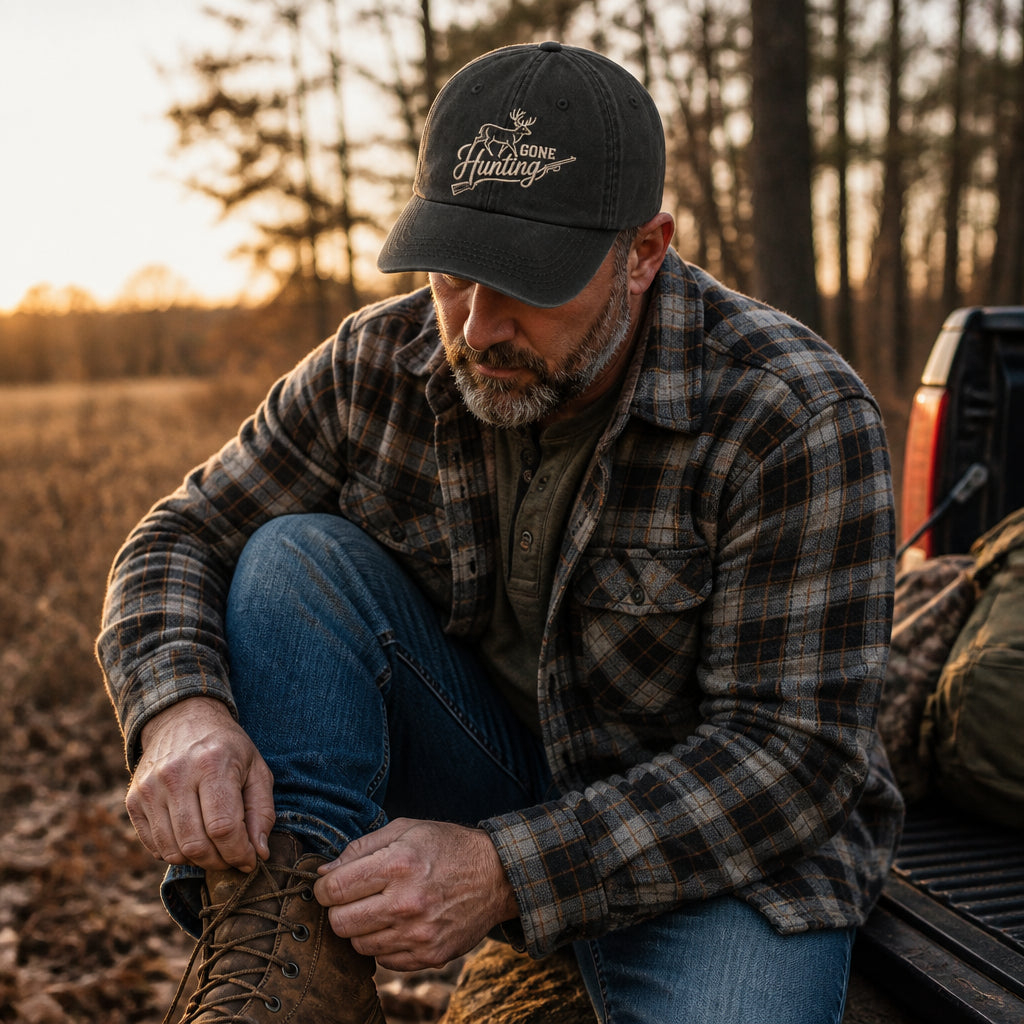 Gone Hunting Embroidered Dad Cap - Lifestyle 2