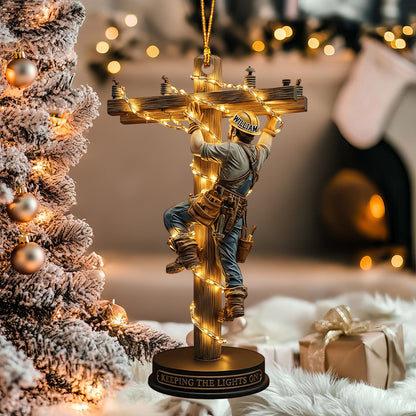 Keeping The Lights On - Personalized Lineman Custom Shaped Ornament 20_5000x_5d61e8e5-ec56-49d2-b23b-18cd1496b6e6.jpg