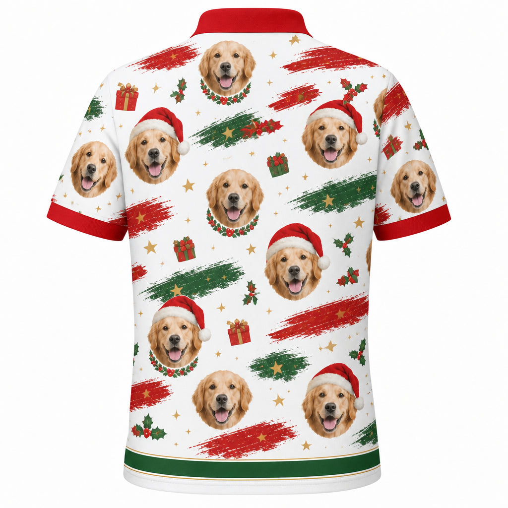 Custom Pet Photo Christmas Shirt - Back view
