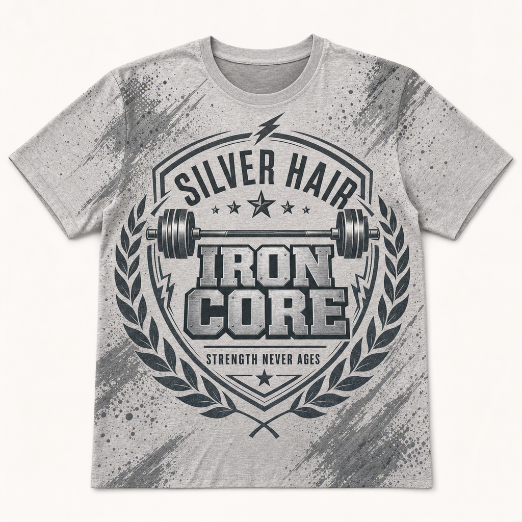 Silver Hair Iron Core – Strength Tee - T-Shirt - All over printed 21321a5e-3b48-4244-894f-854c61d3a716.png