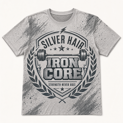 Silver Hair Iron Core – Strength Tee - T-Shirt - All over printed 21321a5e-3b48-4244-894f-854c61d3a716.png