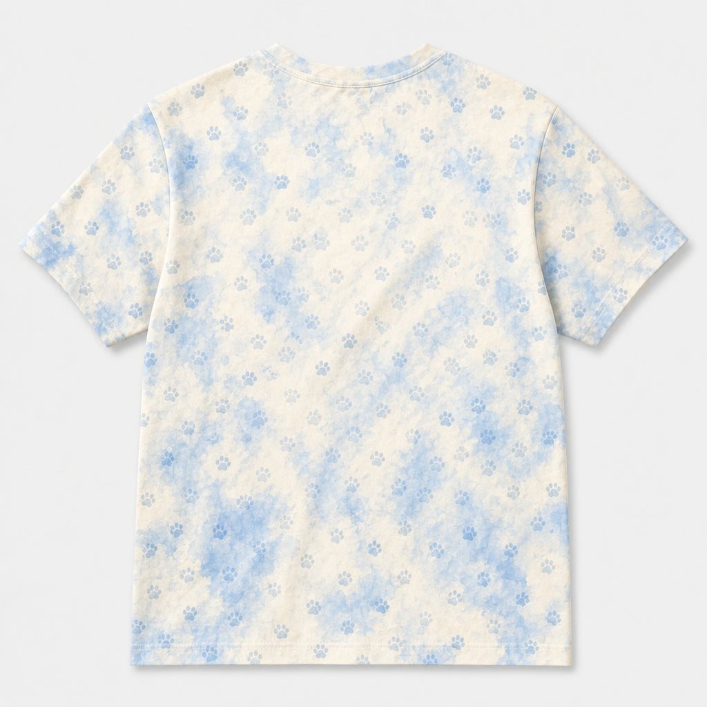This Human Belongs To — Custom Pet Photo AOP Tee - Back view