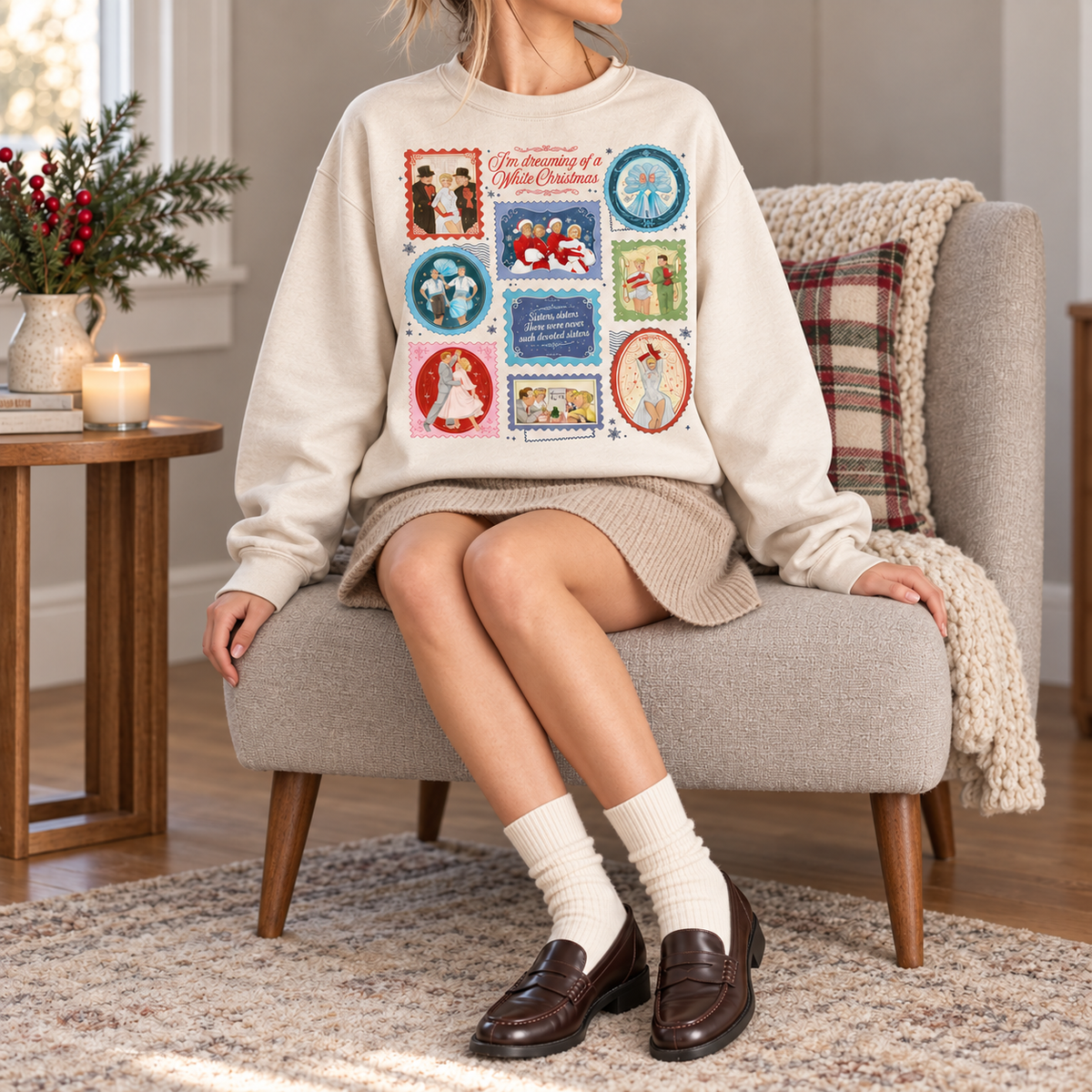 White Christmas Movie Stamps Sweatshirt, Haynes Sisters Sweater, Wallace and Davis Crewneck, Christmas White Movie 1954 Inspired Shirt, Unique For Hers 216106ba-2135-4d34-b5d4-3e832c6f6cd0-Ng-i-m-u-ng-i-m-c-o-Gi-ng-sinh.png