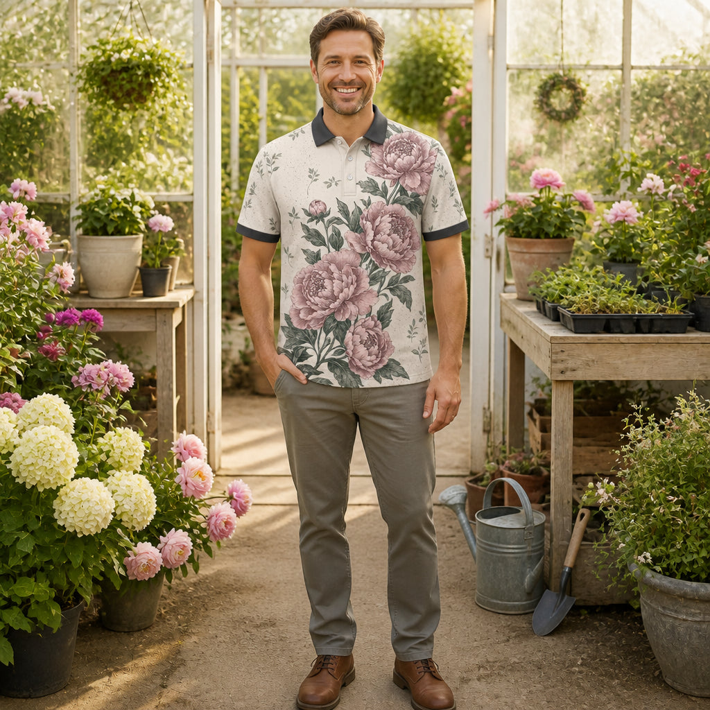 Vintage Peony Botanical AOP Polo - Polo shirt - All over printed 2176290b-a3e5-4369-9b41-95d1b48db233.jpg