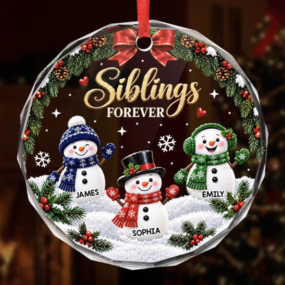 Custom Circle Glass Ornament - Personalized Christmas Birthday Gifts For Mom, Dad, Brother, Sister - Snow Much Sibling Love 21cdc156-3ca2-4fbb-9532-0f82c2618b40-banner-4.jpeg