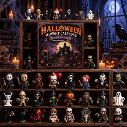 Personalized Halloween Advent Calendar, 24 Horror Mini Figures, Spooky Countdown Box, Gothic Halloween Gift, Custom Name Decor 21ecb9fa-e0d8-49cb-810b-17df5816493c-gemini.png