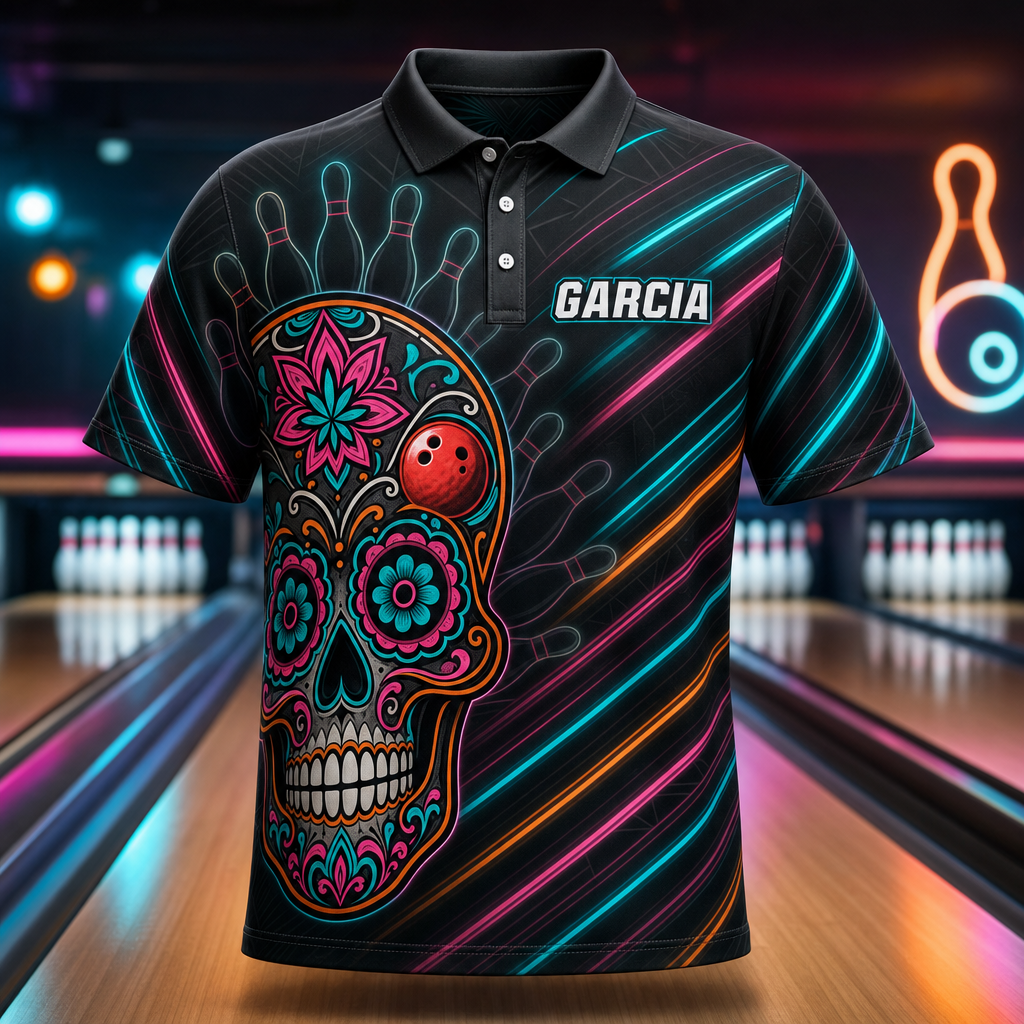 Neon Lane Sugar Skull Bowling Polo – Custom Team & Player Name - Personalized Polo shirt - All over printed 220c772f-8e7d-407d-b4ab-f8b8e89c4863.png
