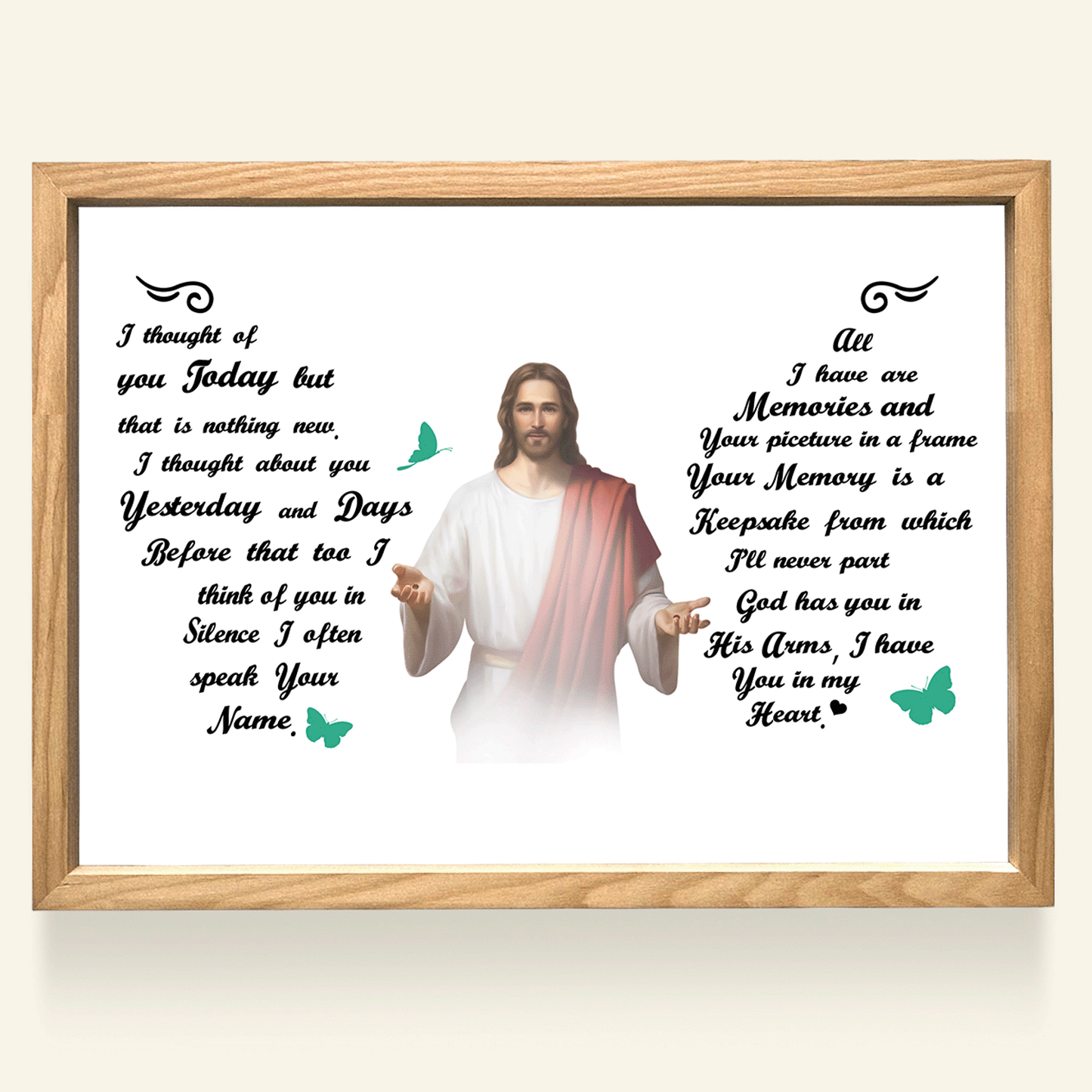 Miss You Everyday Personalized Photo Light Frame Canvas Memorial 222.gif