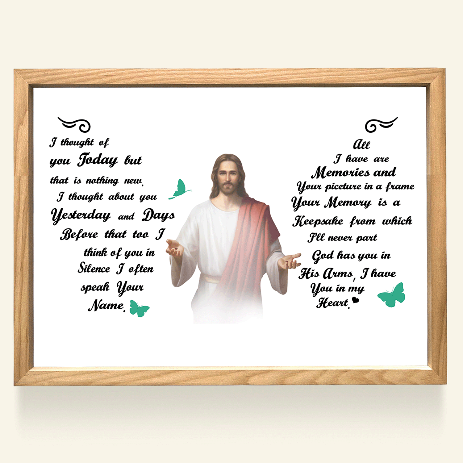 Miss You Everyday Personalized Photo Light Frame Canvas Memorial 222.gif