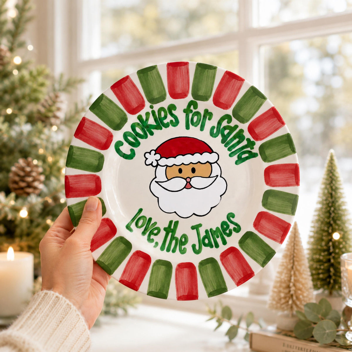 Personalized Hand-Painted Art Style Santa Cookie Plate, Custom Christmas Keepsake Dish 22302738-a5ea-42a9-840f-d0dbc26ab0a6-2.jpg