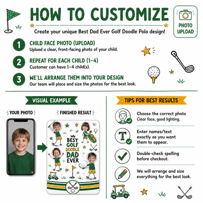 Best Dad Ever Golf Doodle Polo - How to customize