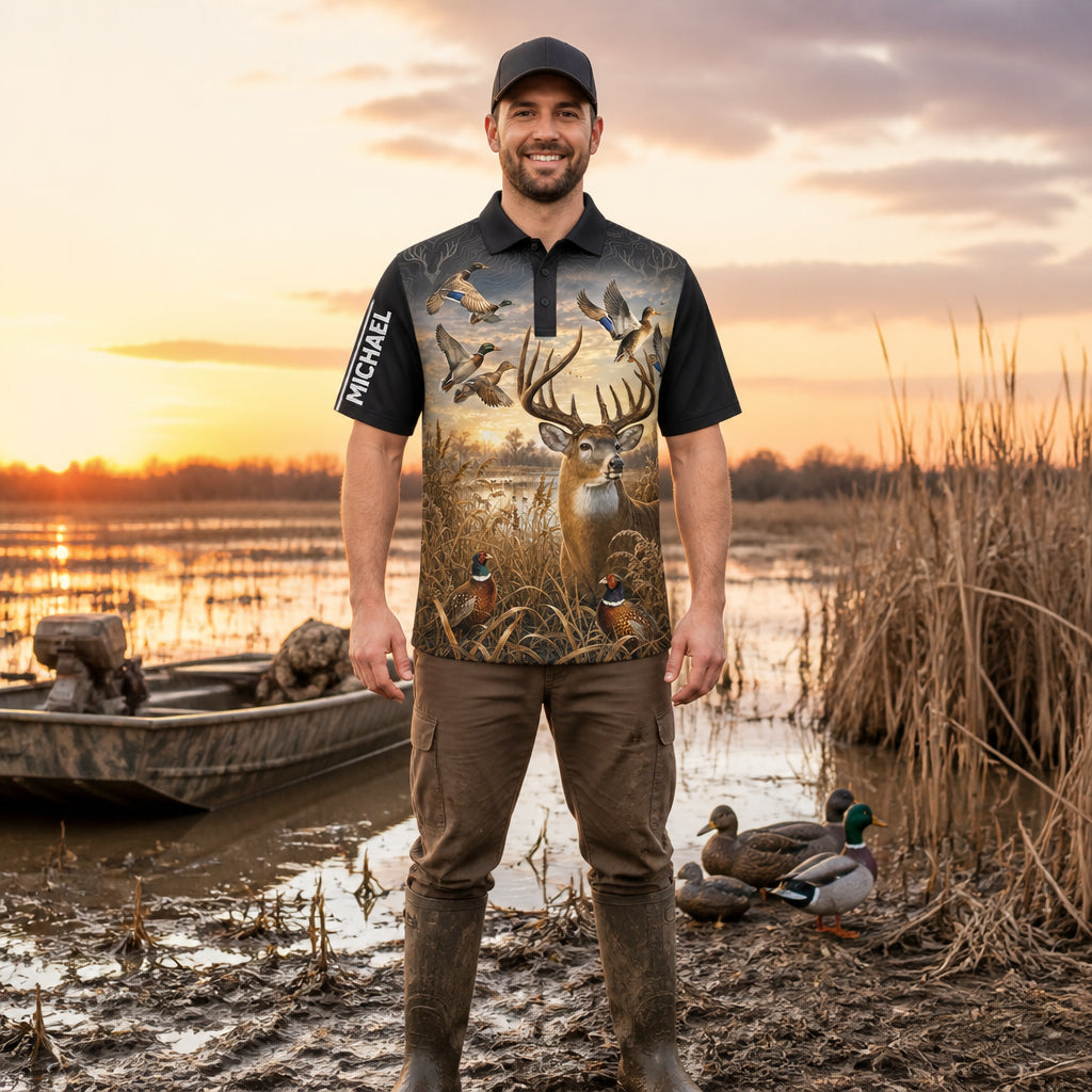 Wild Marsh Hunter AOP Polo — Personalized Sleeve Name - Personalized Polo shirt - All over printed 22bfaf28-0090-4596-909f-605edeeb0a48.jpg