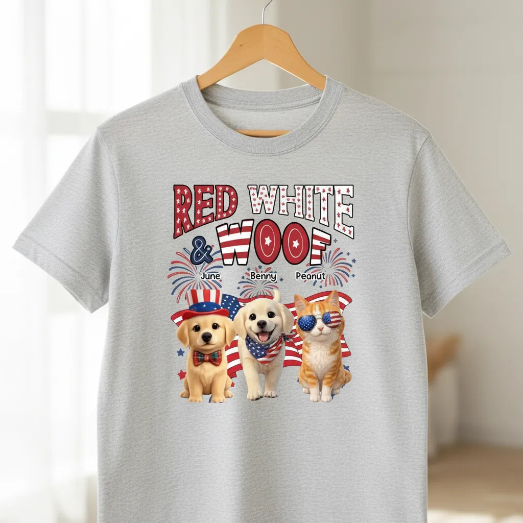 Red White Woof - Personalized Shirt