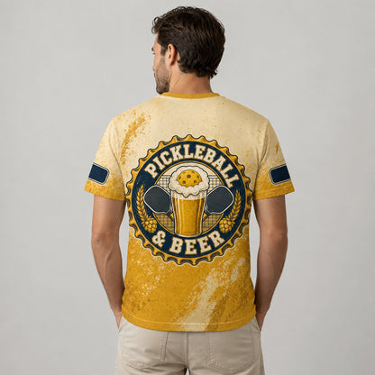 Pickleball & Beer AOP Tee — Custom Name Sleeves - Personalized T-Shirt - All over printed 230ec600-4bd7-49db-8811-939c9ba38668.jpg