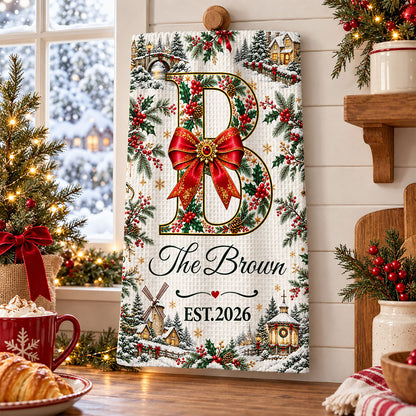 Our Little Peaceful Sanctuary Family Names Christmas - Personalized Kitchen Towel, Christmas Gifts 2336f517-24c3-484f-b3be-e74f478dd8e5-1-7-.jpg
