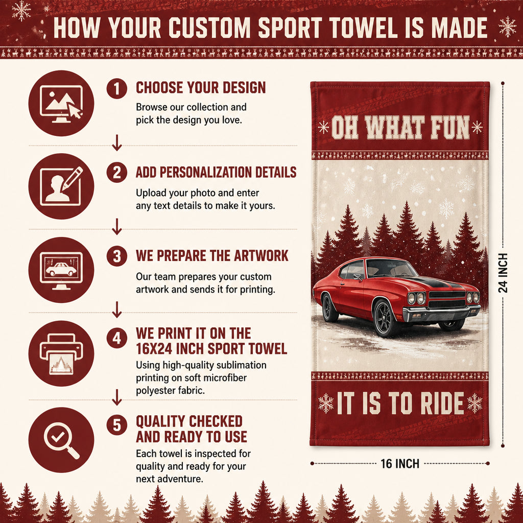 Oh What Fun It Is To Ride — Custom Car Photo Christmas Sport Towel - Personalized Sport Towel 239dd4de-5bbd-4a7e-863e-586f99cc46b1.jpg