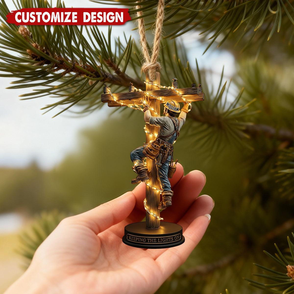 Keeping The Lights On - Personalized Lineman Custom Shaped Ornament 23_5000x_72590051-ef18-415b-a086-954626600371.jpg