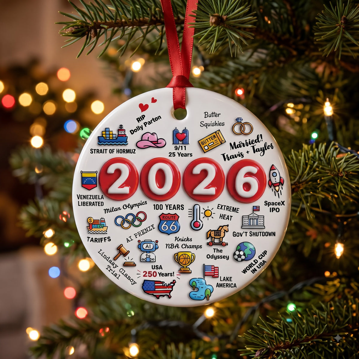 Christmas Ornament - 2026 Events 3D Relief - Circle Ceramic 3D Ornament 23d31d94-601e-4b79-b9e7-f04aa3e79f73-Ceramic_ornament_on_holiday_tree_940d37e7_2K.jpg