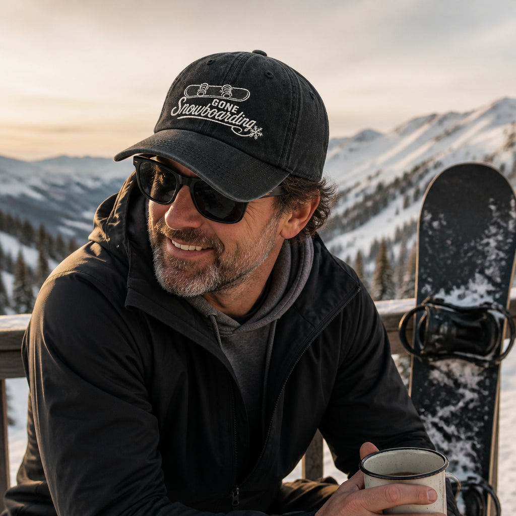 Gone Snowboarding Embroidered Dad Cap - Lifestyle 2