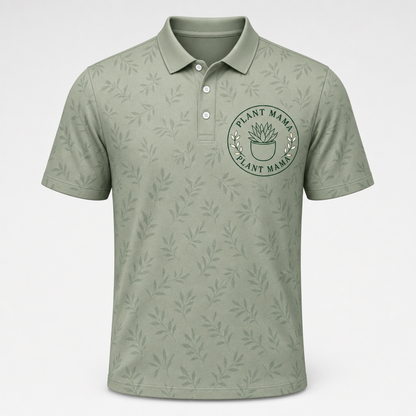 Plant Mama Botanical Crest Polo - Polo shirt - All over printed 24dcd4e2-19d3-4b3c-91c3-76ed4d9d035d.png
